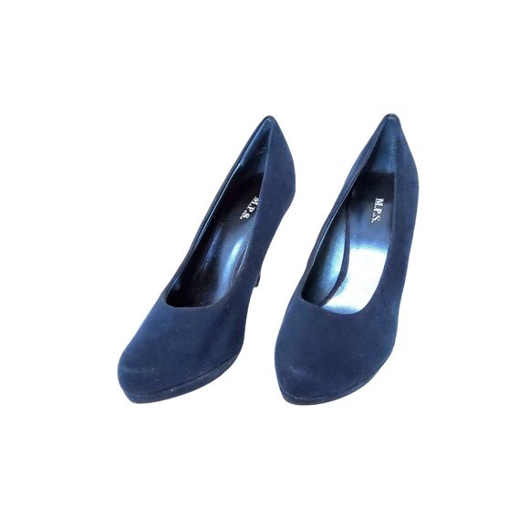 Womens MPS "Dietrich" Faux Suede Slide On 4.25" Heel Pumps. Size 8M - Picture 2 of 5